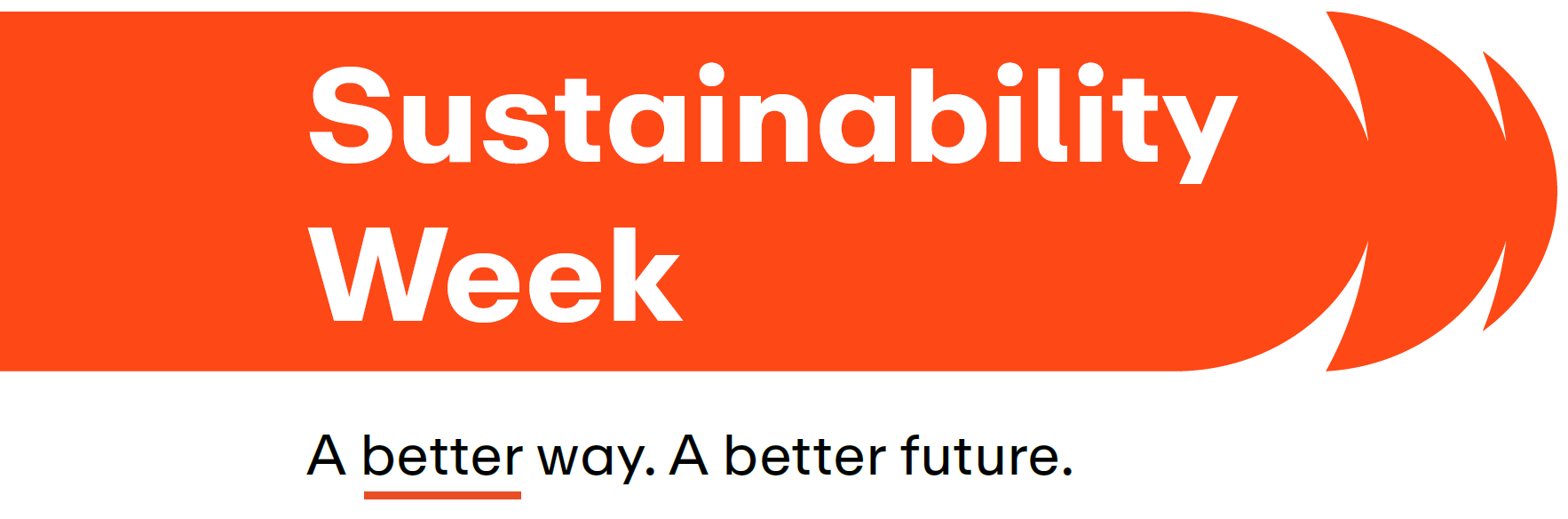 Sustainability Week su sfondo freccia arancio